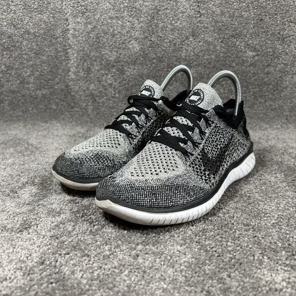 Nike Free Run Flyknit 2018 942839-101 Women’s Size 6.5 Black Running Shoes Used - Picture 5 of 13